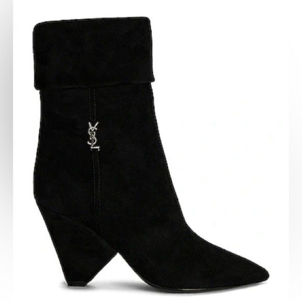Authentic Saint Laurent Niki Ankle Booties Black Suede $1,450 MSRP YSL NIB